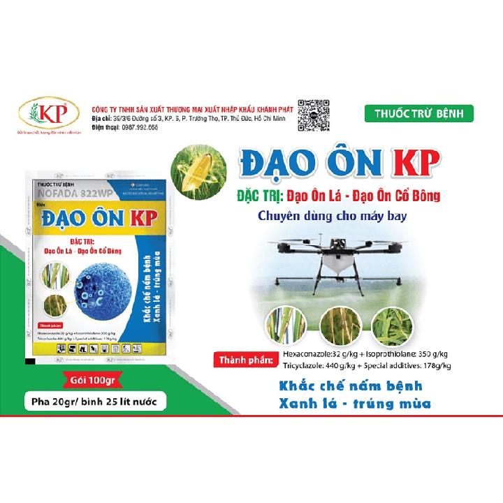 ĐẠO ÔN KP – Đặc Trị Đạo Ôn Lúa Hiệu Quả, Mát Cây