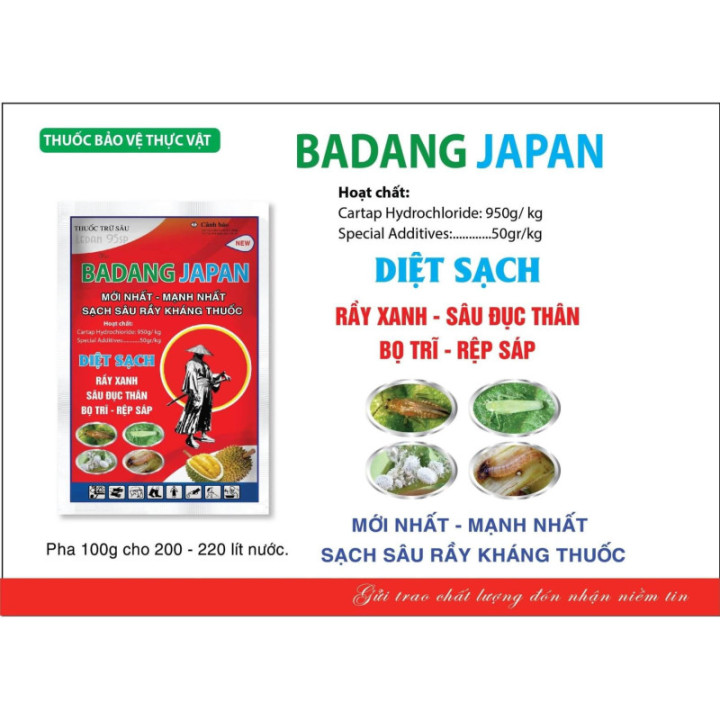THUỐC TRỪ SÂU BADANG JAPAN – Đặc Trị Rầy Xanh, Sâu Đục Thân, Bọ Trĩ - Rệp Sáp