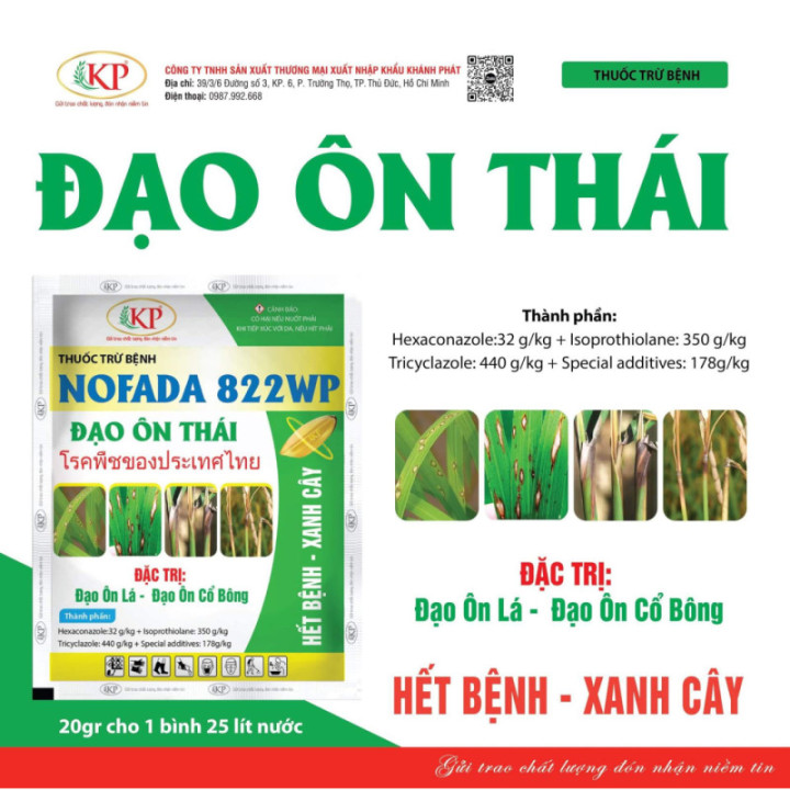 NOFADA 822WP – Đặc Trị Đạo Ôn Hiệu Quả, Xanh Cây