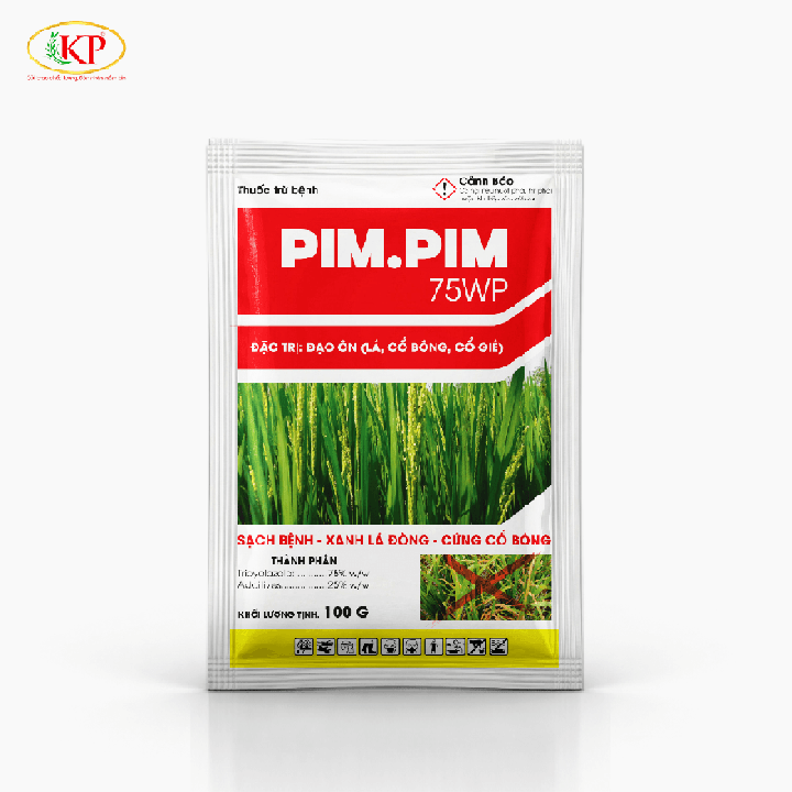 THUỐC TRỪ BỆNH PIM.PIM 75WP - Đặc Trị Đạo Ôn Lá & Cổ Bông