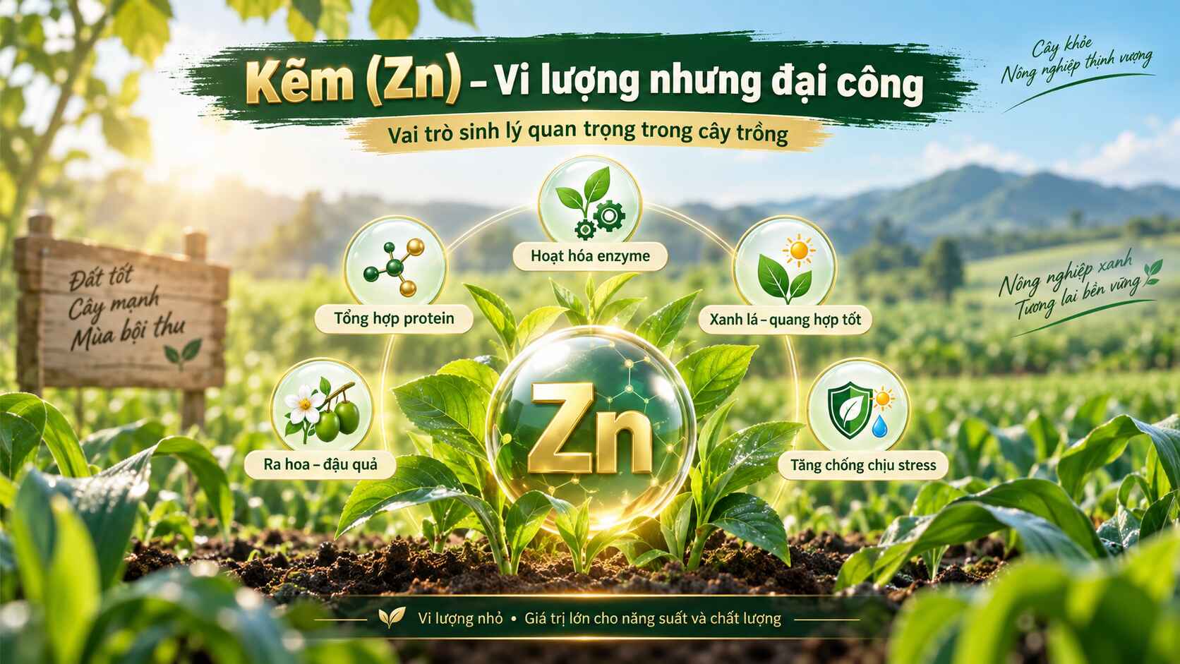 Kẽm (Zn) Là Gì? Vai Trò "Vi Lượng Nhưng Đại Công" Đối Với Cây Trồng