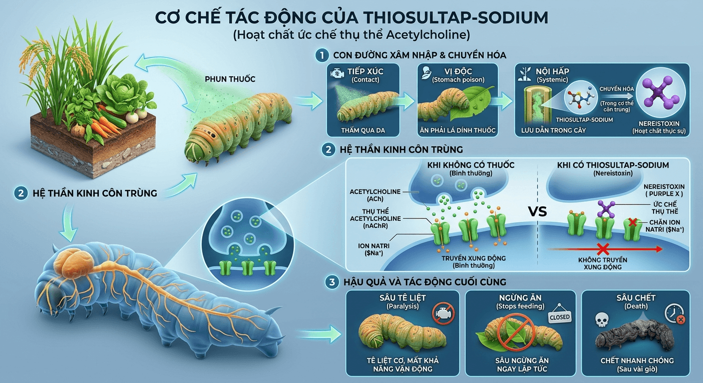 Thiosultap-sodium – Hoạt chất trừ sâu thế hệ mới, hiệu quả vượt trội trên nhiều đối tượng cây trồng
