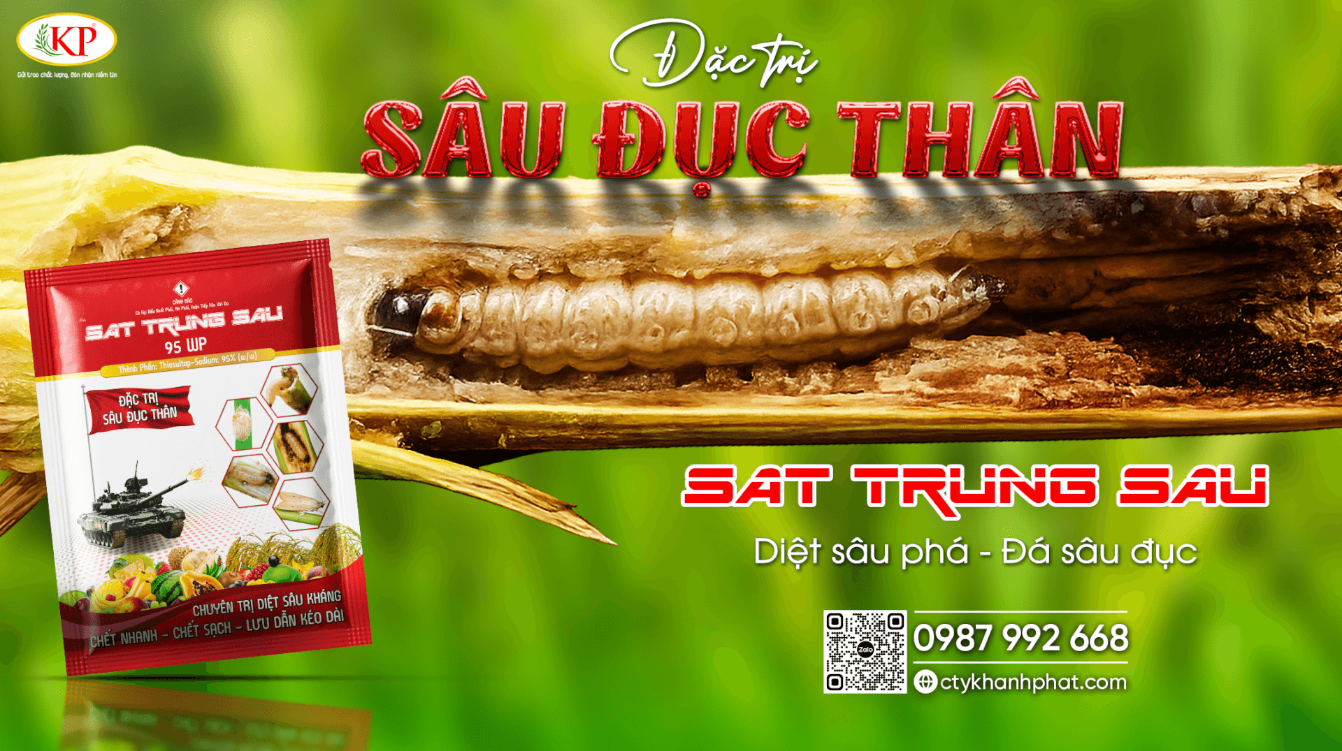 Thuốc Trị Sâu Đục Thân Hiệu Quả, Mát Lúa - Sát Trùng Sâu 95WP