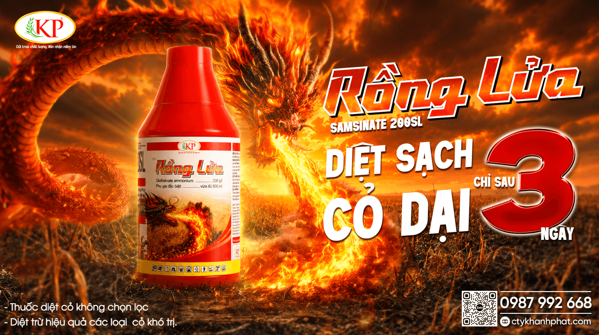 Thuốc Trừ Cỏ Rồng Lửa: Diệt Sạch Cỏ Bờ Ruộng Triệt Để