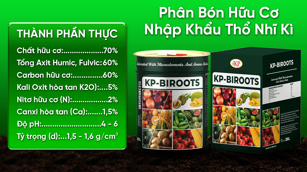 KP-BIROOTS: Giải pháp Số 1 cho vườn cây rễ yếu, đất bạc màu – Khỏe từ gốc