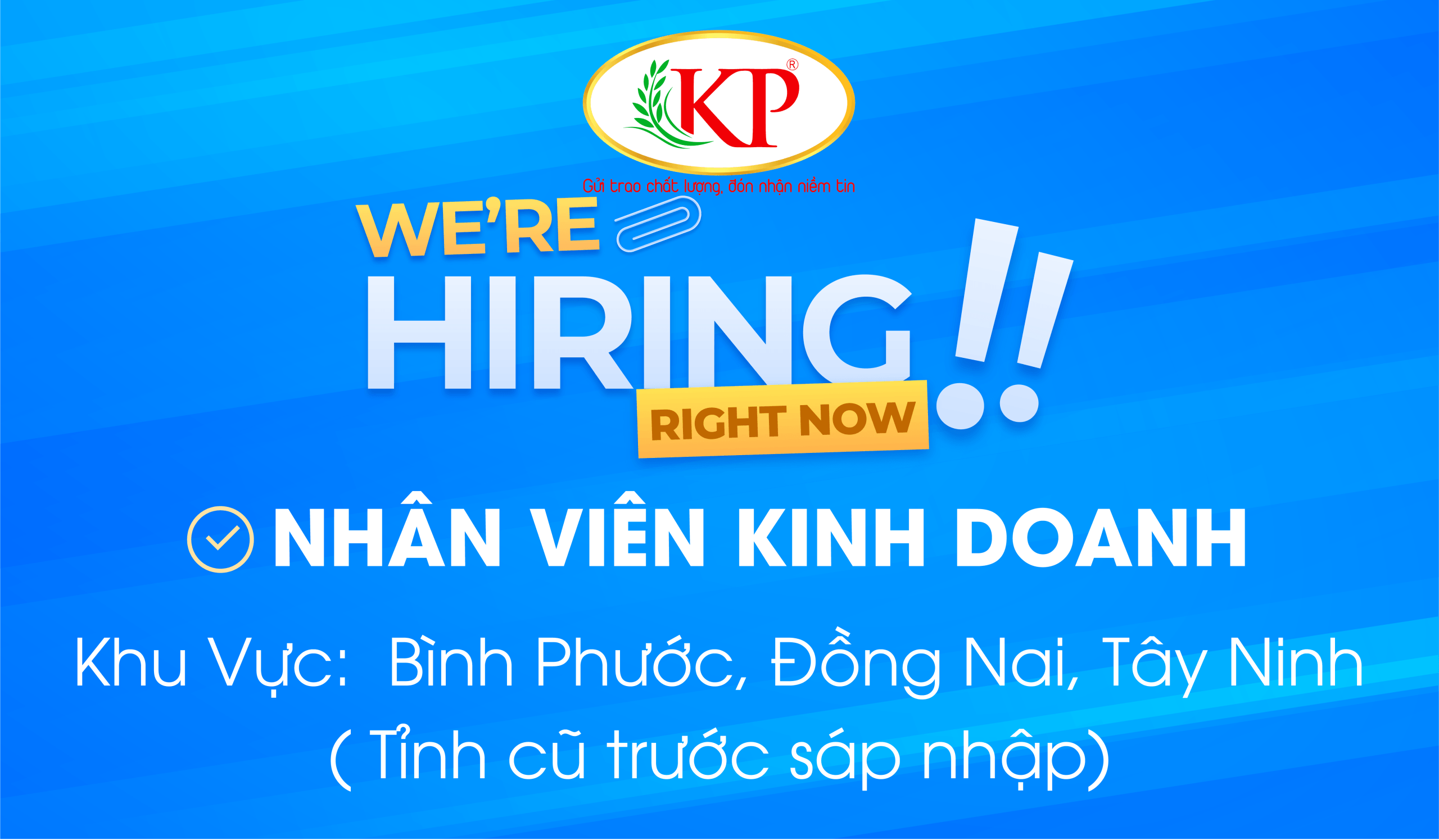 Tuyển Dụng Tháng 9/2025 – NVKD (Khu Vực Bình Phước, Đồng Nai, Tây Ninh cũ)